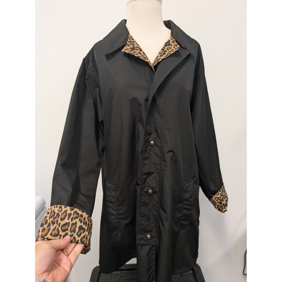 Vintage TravelSmith Reversible Cheetah Leopard Print Rain Jacket sz L Outdoor - Picture 3 of 12